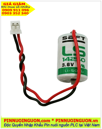 Saft LS14250; Pin nuôi nguồn PLC Saft LS14250 lithium 3.6v 1/2AA 1200mAh _Xuất xứ Pháp